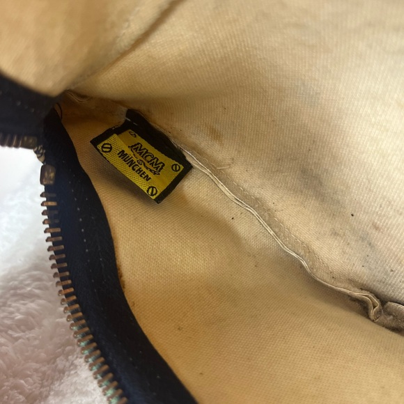 ❌❌SOLD❌❌AUTH MCM Bum Bag Waist Pouch blue and off white - Picture 9 of 12